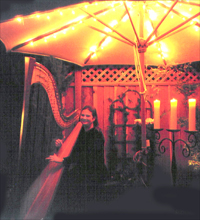 Birthday party harp music in Milpitas - by candlelight