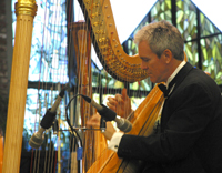 Guest harpist Paul Hurst