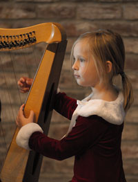 Young harpist