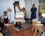 Adult harp student theory class, Santa Clara County