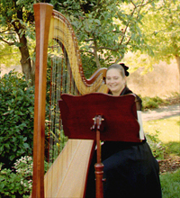 San Jose harp teacher and harpist Stephanie Janowski plays for a Mountain View wedding